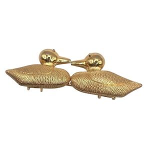 Dotty Smith Gold Tone Kissing Ducks Vintage Belt Buckle fits 1/2" belt
